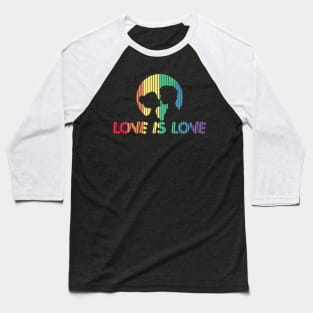 Adorable Love is Love Colorful Rainbow Silhouette Baseball T-Shirt